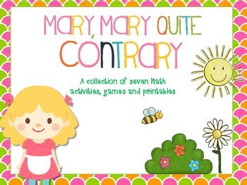 Teaching Math With Mary Mary Quite Contrary Preschool Mary Mary Quite Contrary Activities - Mary Mary Quite Contrary Activities