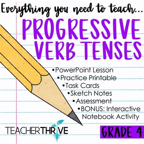 Teaching Progressive Verb Tenses 8226 Teacher Thrive Progressive Verb Tense 4th Grade - Progressive Verb Tense 4th Grade
