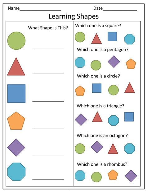 Teaching Shapes  Kindergarten Worksheet   6 Best Shapes Worksheets For Preschoolers Kindergarten Ready - Teaching Shapes, Kindergarten Worksheet