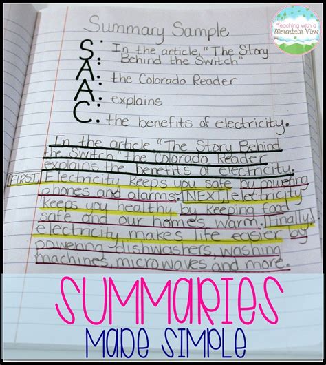 Teaching Summary Writing Rang Bianca Teach Summary Writing - Teach Summary Writing