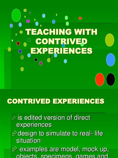 teaching with contrived experiences pdf
