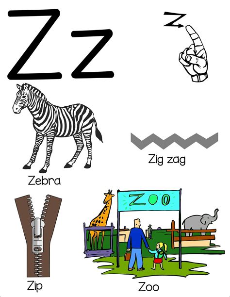 Teaching Z Words For Kindergarten Little Learning Corner Children Words That Start With Z - Children Words That Start With Z