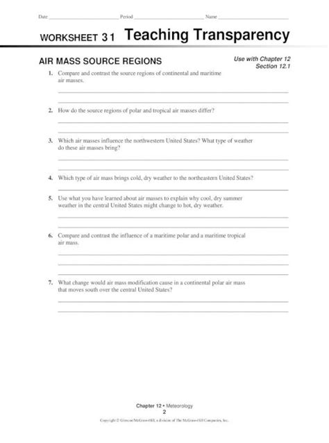 Download Teaching Transparency Master Answers Worksheet 13 