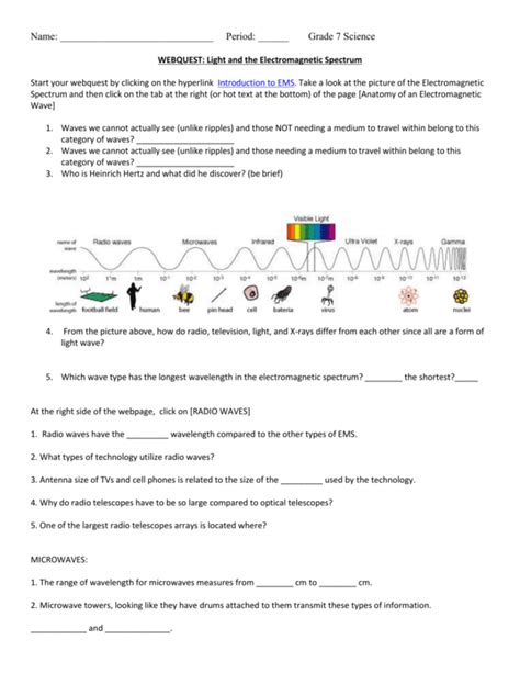 Read Online Teaching Transparency The Electromagnetic Spectrum Answers 