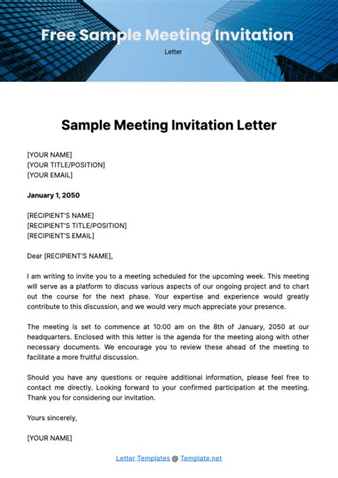 Team Meeting Invitation Wording Sample