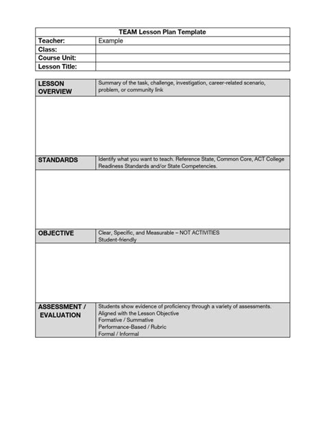 Full Download Team Lesson Plan 