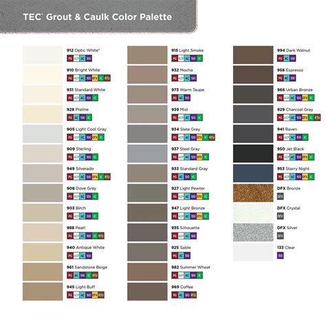 tec grout colors