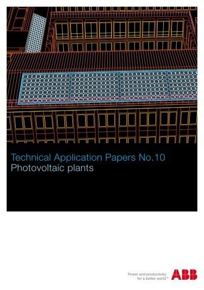 Technical Application Papers No 10 Photovoltaic Plants