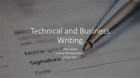 Technical Business Writing