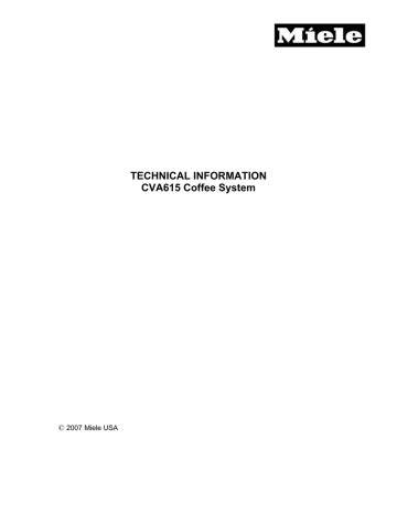 technical information cva615 coffee system