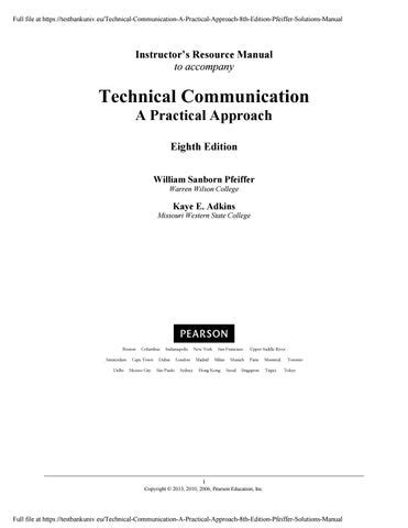 Full Download Technical Communication A Practical Approach 8Th Edition Pdf 