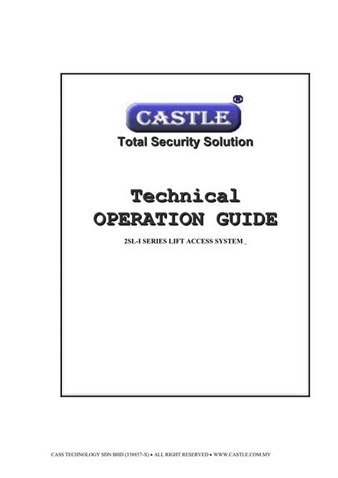 Read Technical Operation Guide 