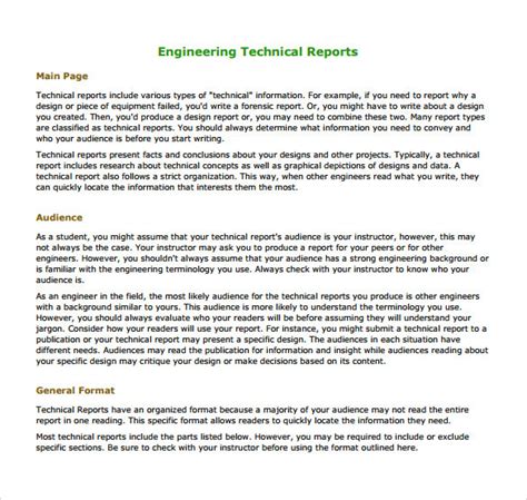Download Technical Report Format Engineers 