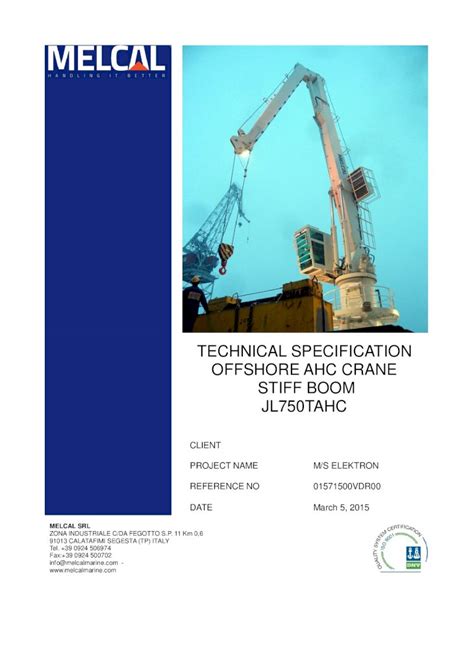 Read Online Technical Specification Offshore Ahc Crane 