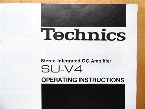 Full Download Technics Su V4 User Guide 