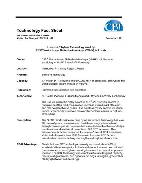 technology fact sheet cb i