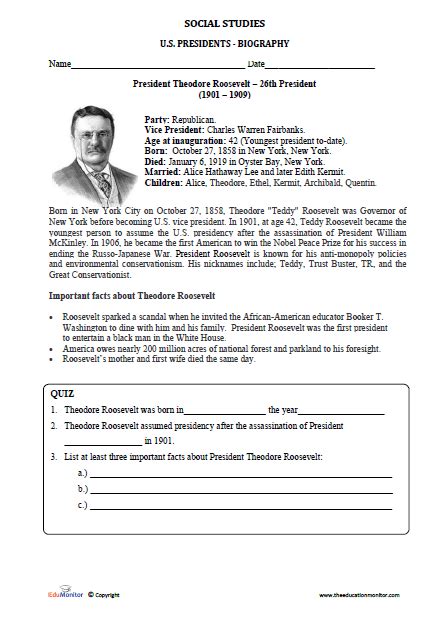 Teddy Roosevelt Worksheet Live Worksheets Teddy Roosevelt Worksheet - Teddy Roosevelt Worksheet