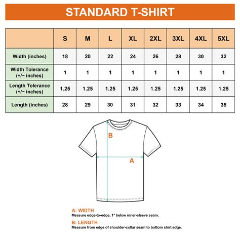 Tee Shirt Size Chart