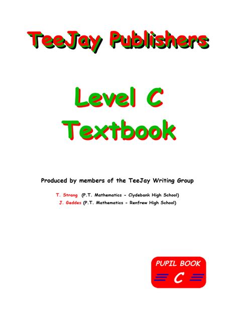 teejay publishers homework level c answers