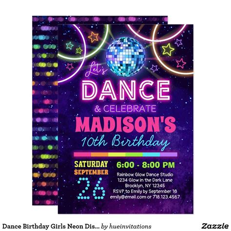 Teen Dance Party Birthday Invites
