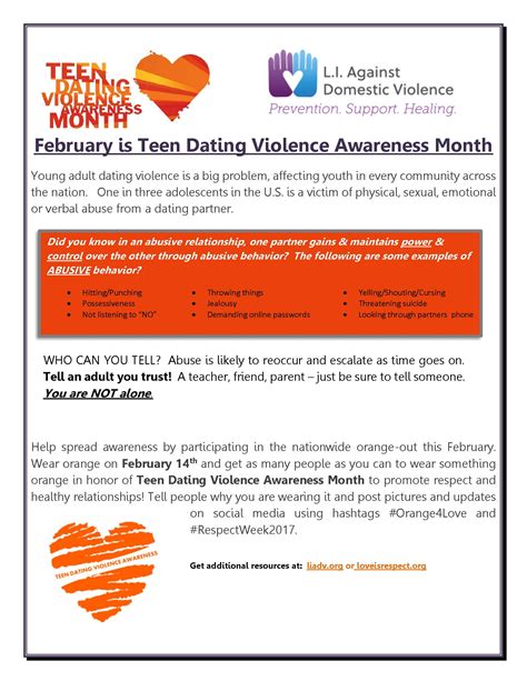 teen dating violence awareness flyers teen dating violence awareness month