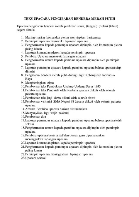 Teks Mc Upacara Bendera
