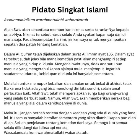 Teks Pidato Islami