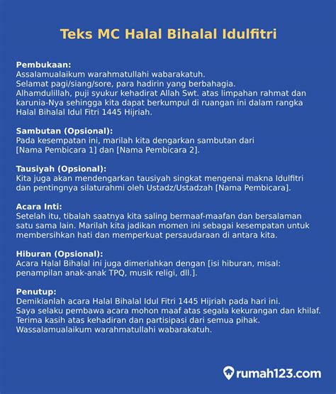 TEKS MC HALAL BIHALAL - NaskahTeks MC Pembawa Acara Setengah Resmi