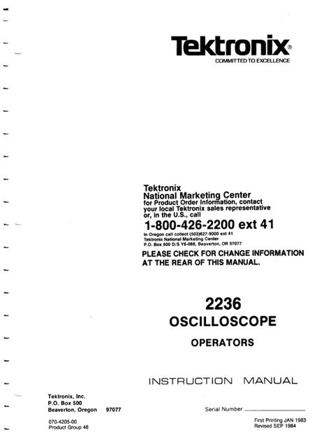 Read Online Tektronix 2236 Oscilloscope Manual File Type Pdf 