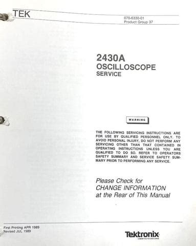 Download Tektronix 2430A Service Manual Pdf 
