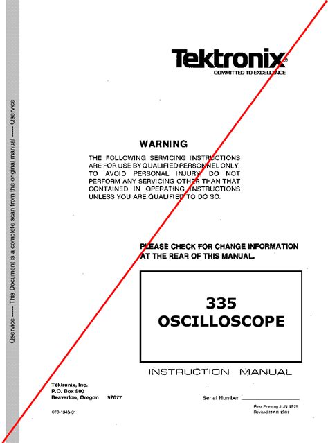 Read Online Tektronix 335 User Guide 