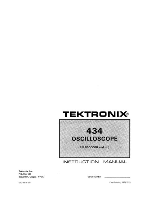 Download Tektronix 434 User Guide 