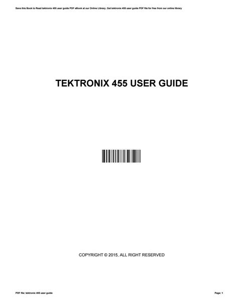 Full Download Tektronix 455 User Guide 