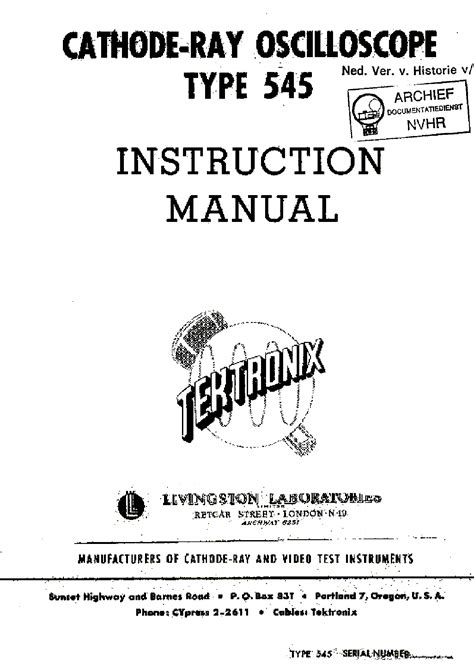 Full Download Tektronix 545 User Guide 