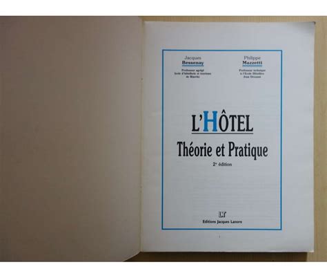 Read Online Telecharger L Hotel Theorie Et Pratique 