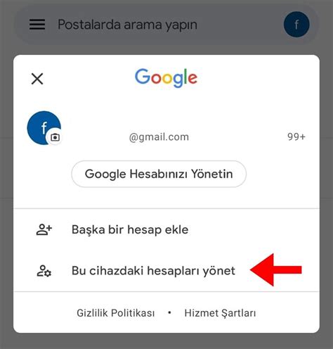 telefonda gmail hesabını kapatma - m.yandex.com.tr