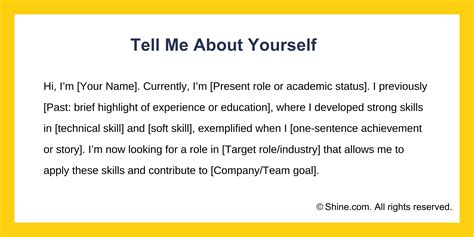 Tell Me About Yourself Example