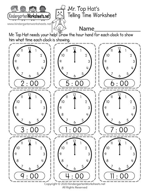 Telling Time Kindergarten Worksheets Brighterly Telling Time Kindergarten Worksheet - Telling Time Kindergarten Worksheet