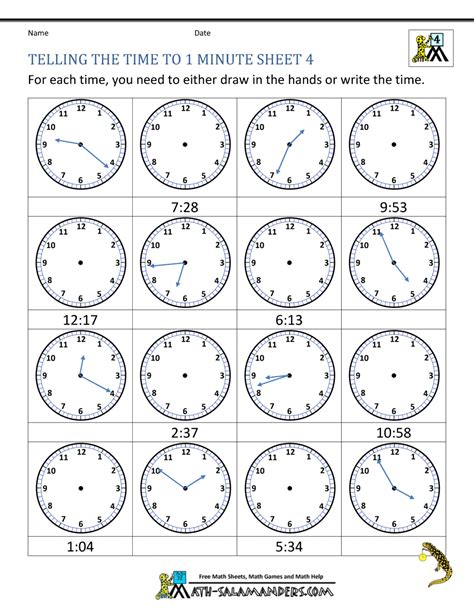 Telling Time Math Goodies Tell Time Worksheet Generator - Tell Time Worksheet Generator