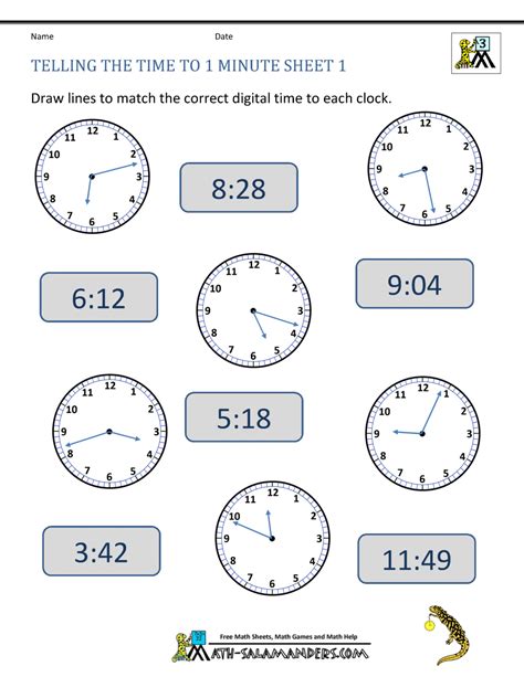 Telling Time To The Nearest Minute Worksheets Time To The Nearest Minute Worksheet - Time To The Nearest Minute Worksheet