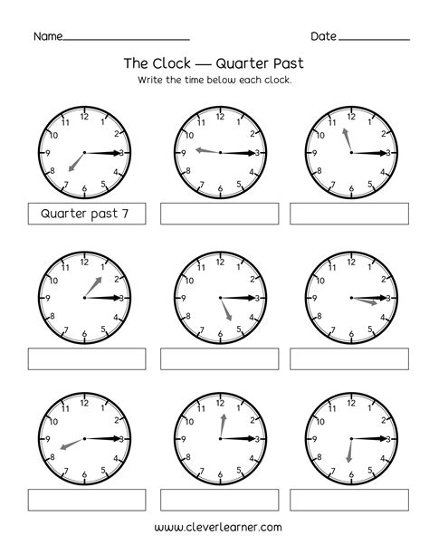 Telling Time Worksheet Quarter Hour A Quiet Simple Time To The Quarter Hour Worksheet - Time To The Quarter Hour Worksheet