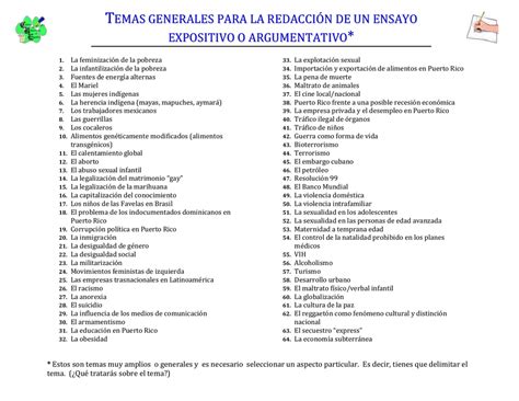 Temas De Ensayo