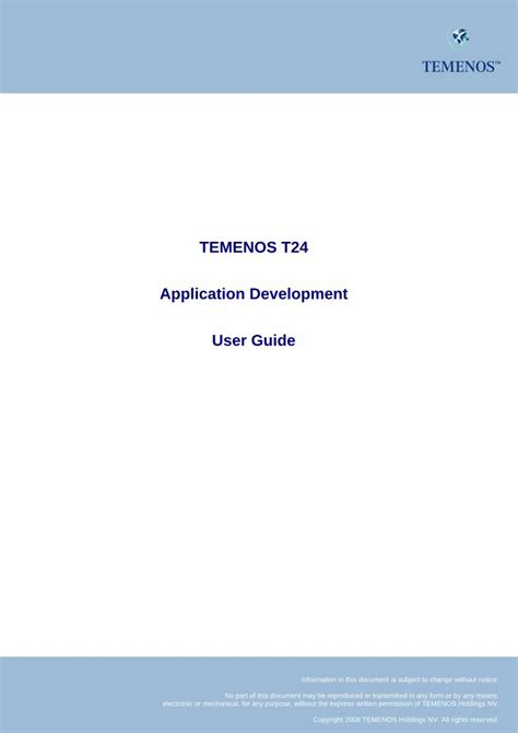 Full Download Temenos T24 User Guide Pdf 