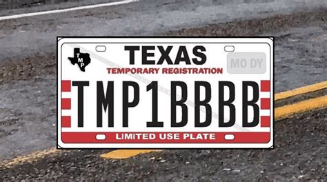 temp tags texas