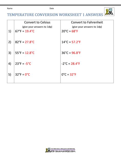 Temperature Conversion Worksheet With Answers Studocu Conversions Worksheet Answers - Conversions Worksheet Answers