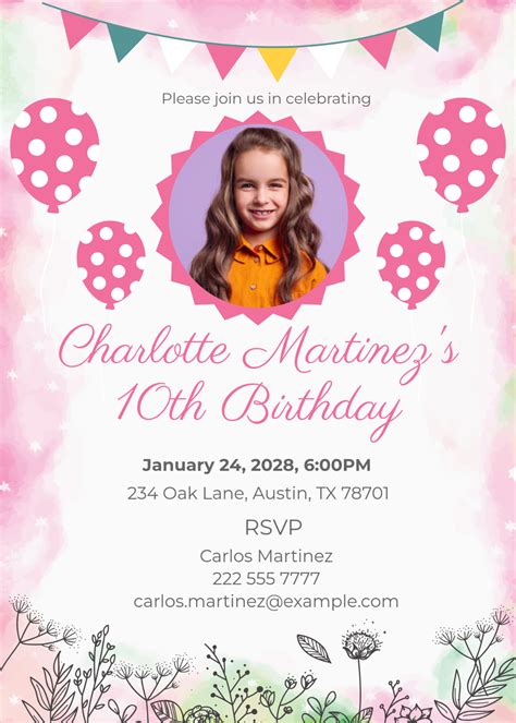 Template Birthday Invitation