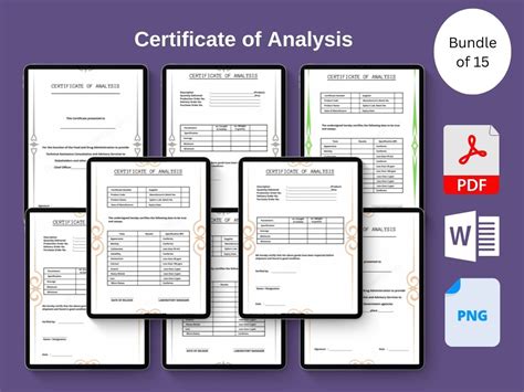 template certificate of analysis in word doc