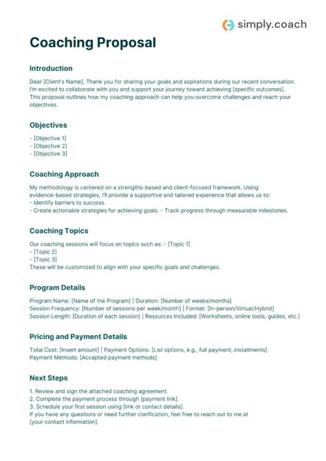 Template Coaching Proposal