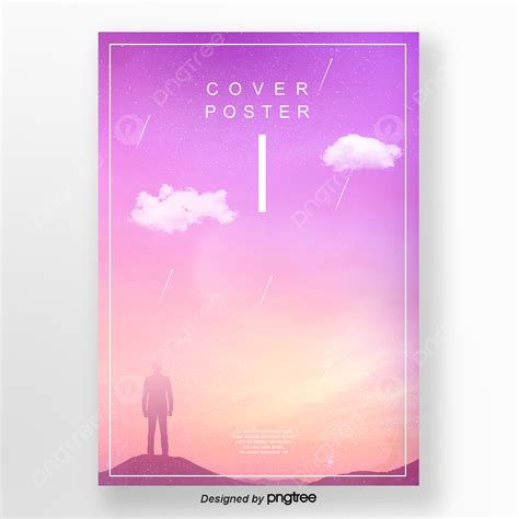 Template Desain Poster Sampul Kreatif Langit Meteor Bulat Gradasi Warna Langit - Gradasi Warna Langit