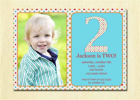 Template For 2 Year Old Birthday Invitations